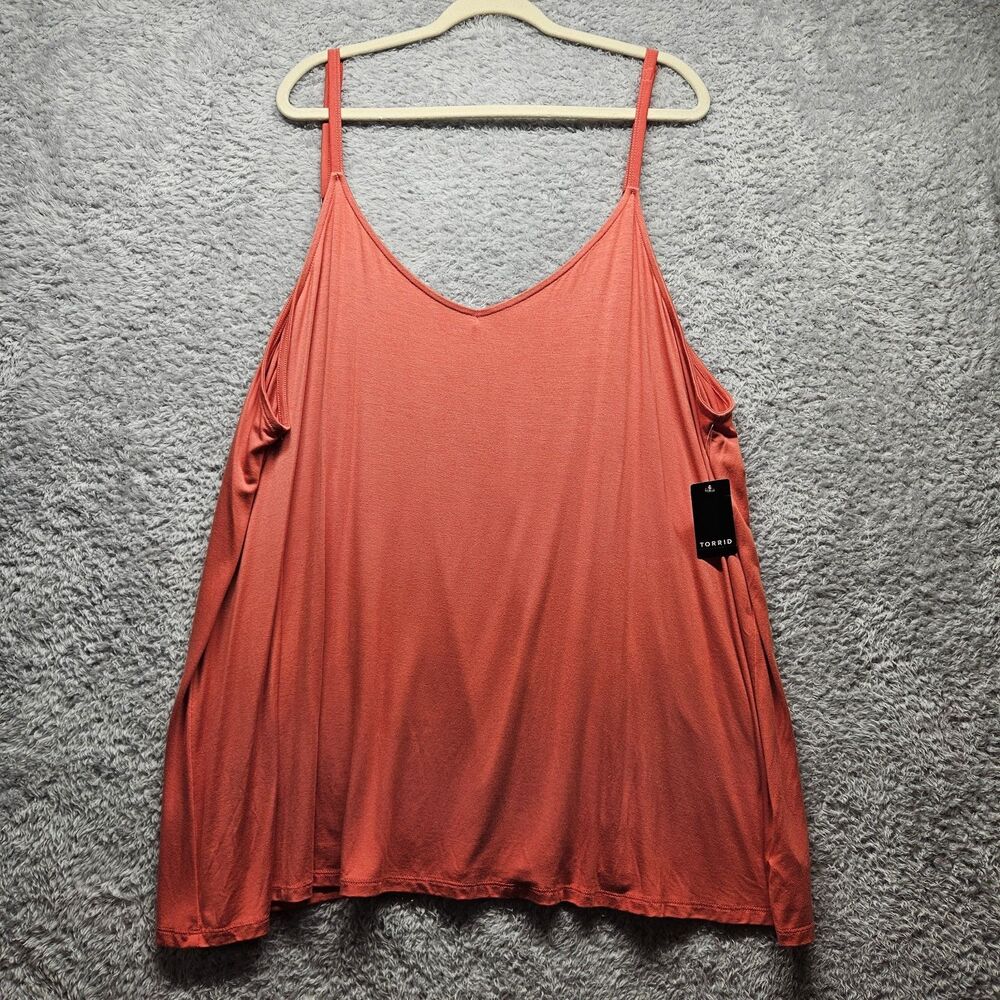 Torrid Super Soft Knits Orange Swing Cami Size 4x Stretchy Casual Lightweight
